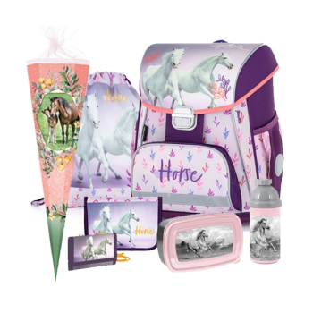 Pferde-Horse-Pony-Schulranzen-Tornister-Ranzen-Rucksack-Set-Schultüte